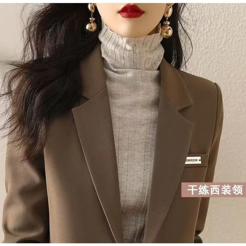 女性のためのシックなプロのブレザージャケット,カジュアルな長袖トップス,スリムなオフィスアウター,デザインセンス,新しい,春,秋,2022