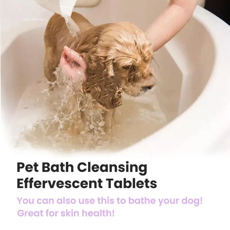 Dog Cleaner Tablet Pet Bath Cleansing Effervescent Tablets Long-lasting Fragrance Tablets Spa Washing Odor Removal Deodorization