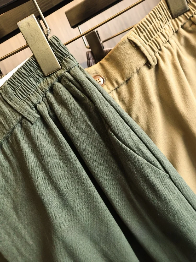 Men's Summer Cool Feeling Linen Blend Casual Shorts Breathable Skin-Friendly Commuter Straight Leg Pants Comfortable Straight...