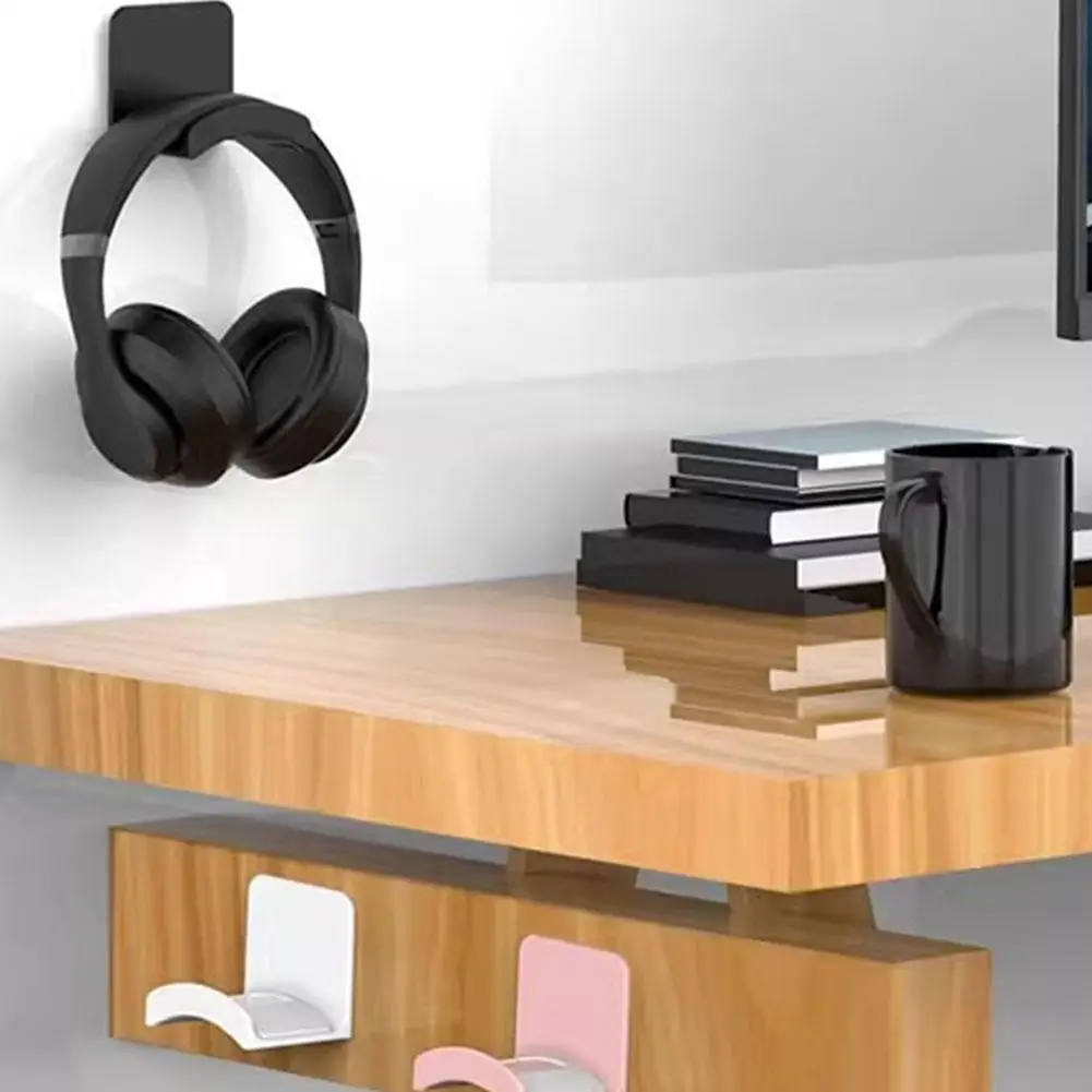 2Pcs Universal Plastic Wall Mounted Headphone Stand Gaming Controller Hanger Holder Adhensive Wall Mount Earphone Storage Stand - view 4