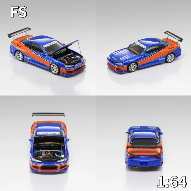 FS 1:64 Nissan Silvia S15 Openable Body, Highly Detailed Die‑cast Alloy Collectible Car Model