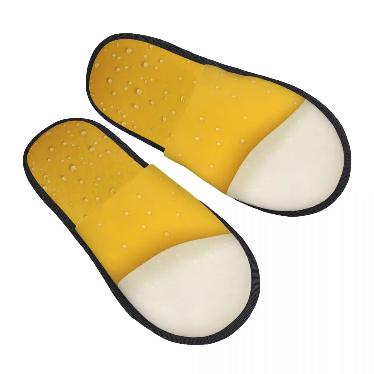 Custom Funny Beer Realistic Bubbles Foam Soft Memory Foam House Slippers Women Drinking Lover Cozy Warm Anti-skid Sole Slipper