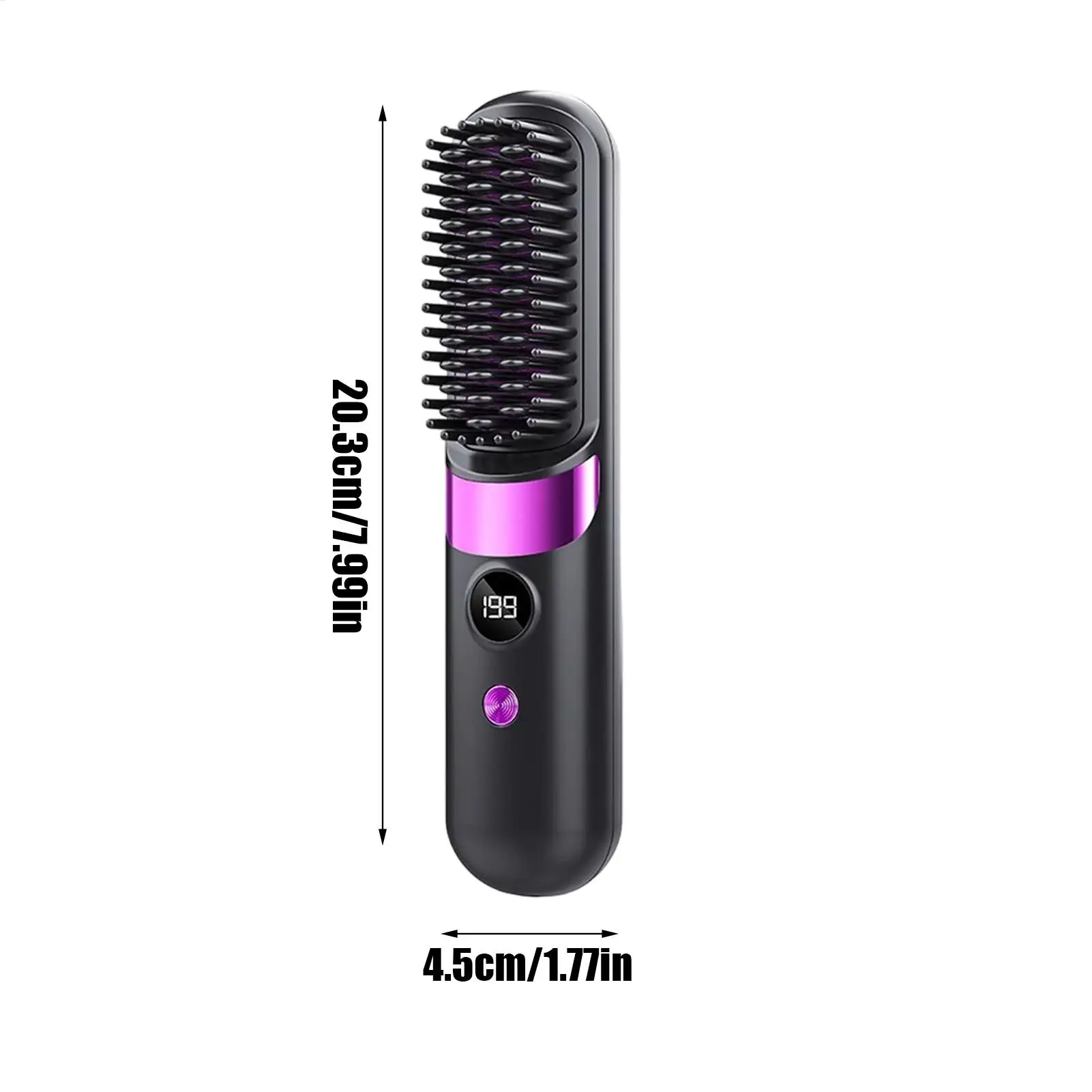 Haarglätterbürste, 4, temperaturverstellbar, schneller Styling-Kamm, wiederaufladbarer kabelloser Haarglätter für Reisen, Hotel, Wochenende