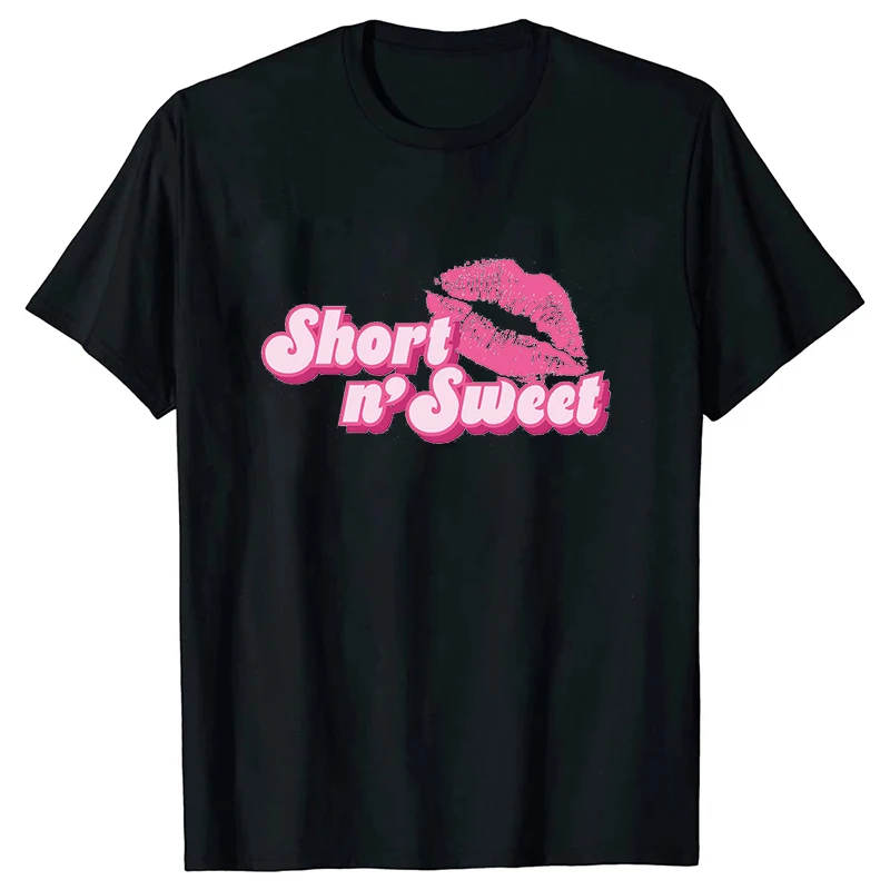 Short 'n Sweet Pattern Men Women T-Shirts Short Sleeves Harajuku Unisex Fun Tees Summer Trend Large Size Round Neck Couple Tops