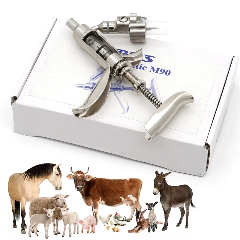 3ml Automatic Livestock Continuous Syringe Veterinary Equipment Stainless Steel Automatic Vaccination Gun for Cow Pig Sheep