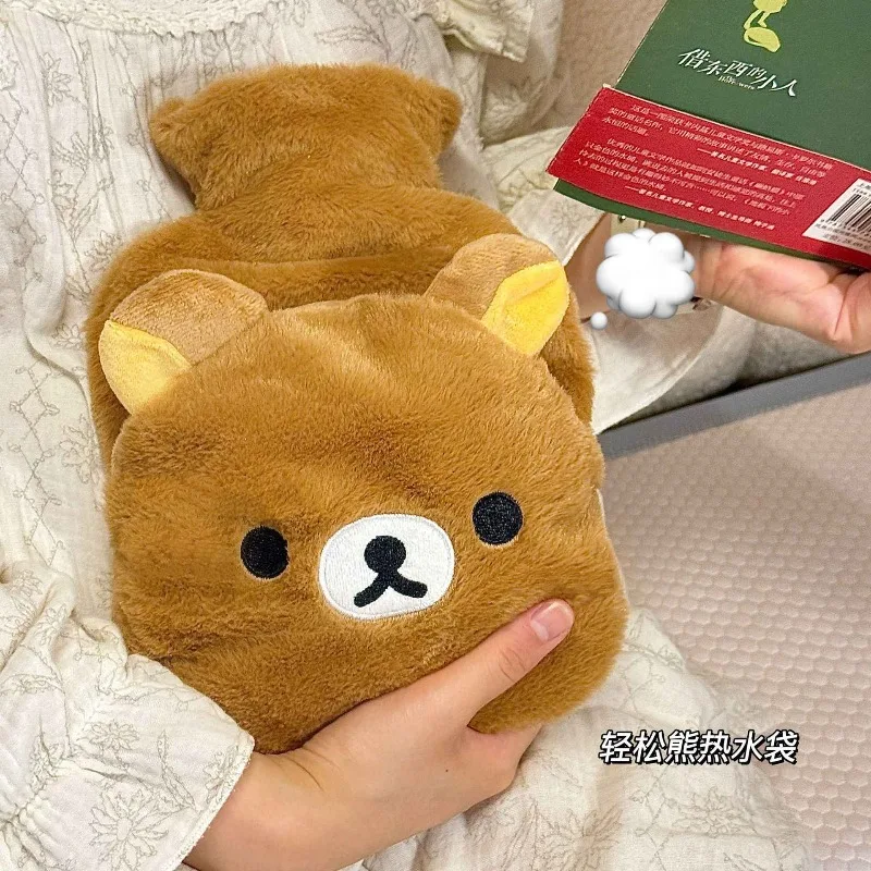 

Anime Kawaii Winter Girls Rilakkuma Water-filled Thickened Plush Hot Water Bottle Cute Home Warm Removable Hot Water Bottle Gift
