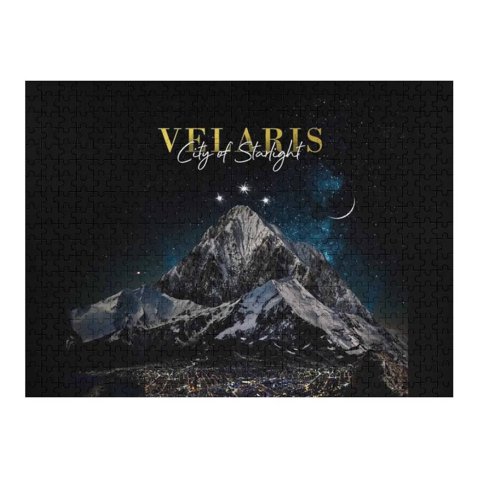

Velaris - City of Starlight, Court of Dreams WITH TEXT Jigsaw Puzzle Custom Wood Adult Wooden Puzzle