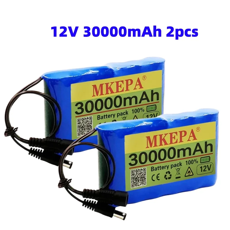 🛒Portable Large Capacity Lithium-Ion Battery BMS 3S2P 30000mAh 12V 18650 Battery Monitoring, Audio, LED Lights + Charger 🔥 image 3