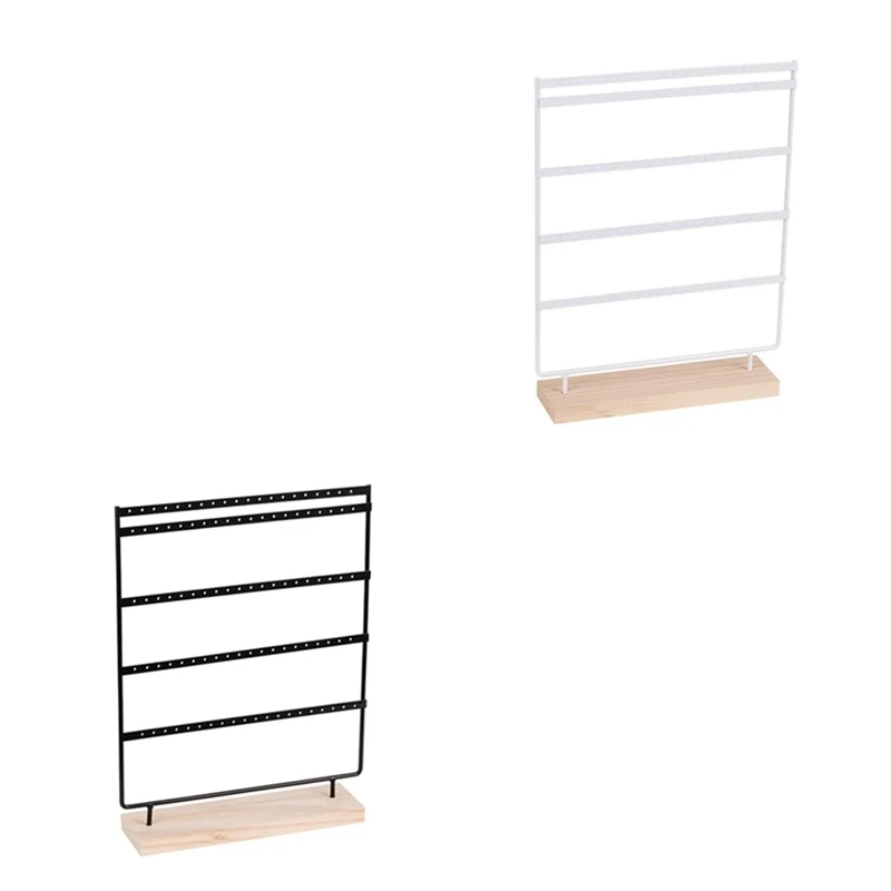 1 Piece Simple 5-Layer White 100-Hole Jewelry Rack Jewelry Storage Jewelry Rack Dressing Table Jewelry Display Durable