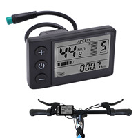 Electric Bike LCD Display Meter Handlebar Mounted Large Screen Control Panel With Waterproof Plug For Electric Scooter