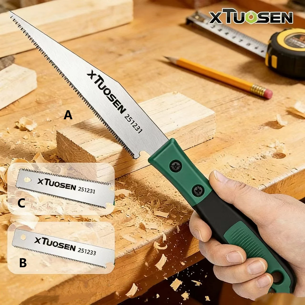 Sierra de mano para madera, mini sierra de mano para bricolaje en el hogar, sierra pequeña universal para trabajar la madera, para cortar madera, plástico y ramas