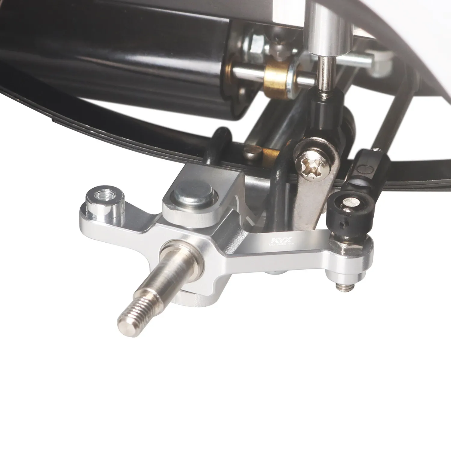 KYX Racing Aluminum Front Axle Steering Knuckles Upgrades Parts Accessories for 1/14 RC Trucks Tractor Tamiya Scania R620 770S