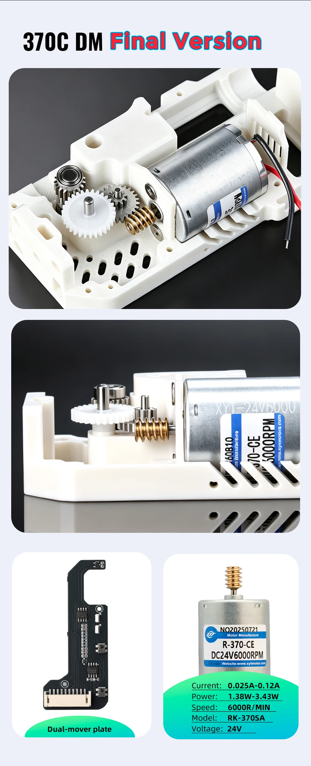 BLV ® BMCU Final 370C DM Perfect Final Version Metallgetriebe, Hochdrehmoment AMS Automatische Zuführung MMU für A1, A1 Mini, X1, P1 – Detail 9