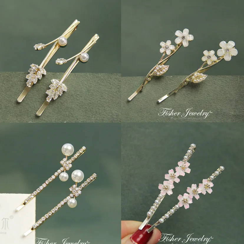 Wykwintne eleganckie perłowe spinki do włosów ze strasami prezenty kobiety dziewczęta spinki do włosów szpilki Barrettes akcesoria spinka do włosów nakrycia głowy nakrycia głowy