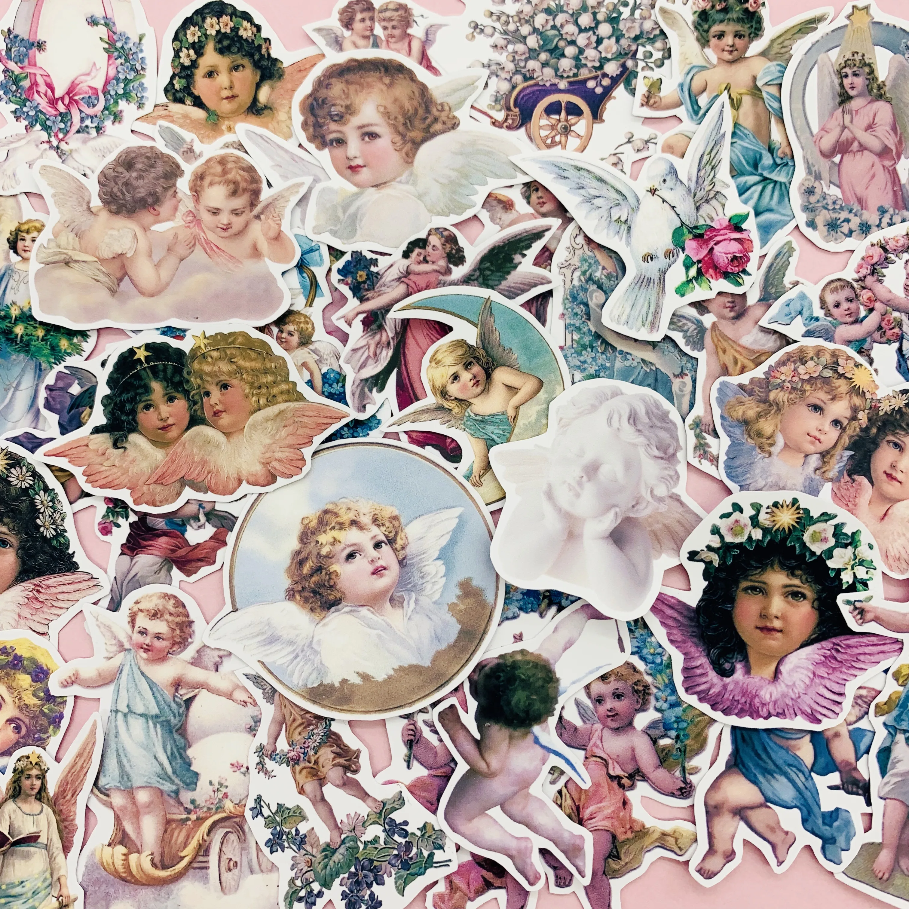 17Pcs/Pack Vintage Retro Angel Babies Sticker DIY Craft Scrapbooking Album Junk Journal Decorative Stickers