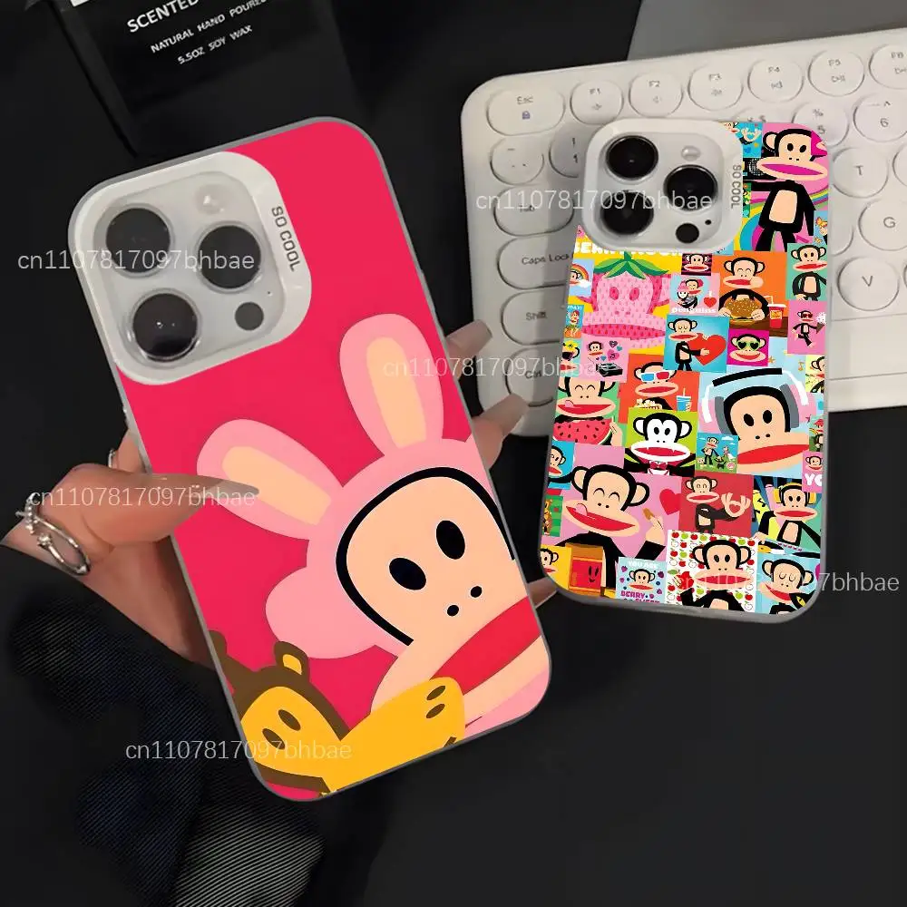 

P-Paul Big Mouth Monkey Frank White Matte Fingerprint Proof Phone Case For iPhone 17,16,15,14,13,12,X,Pro,Max,Plus,SE4,Air,Mini