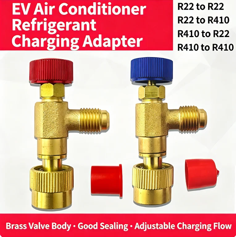 New Energy Vehicle AC Refrigerant Adapter R410A R22 Anti-Frost Safety Valve