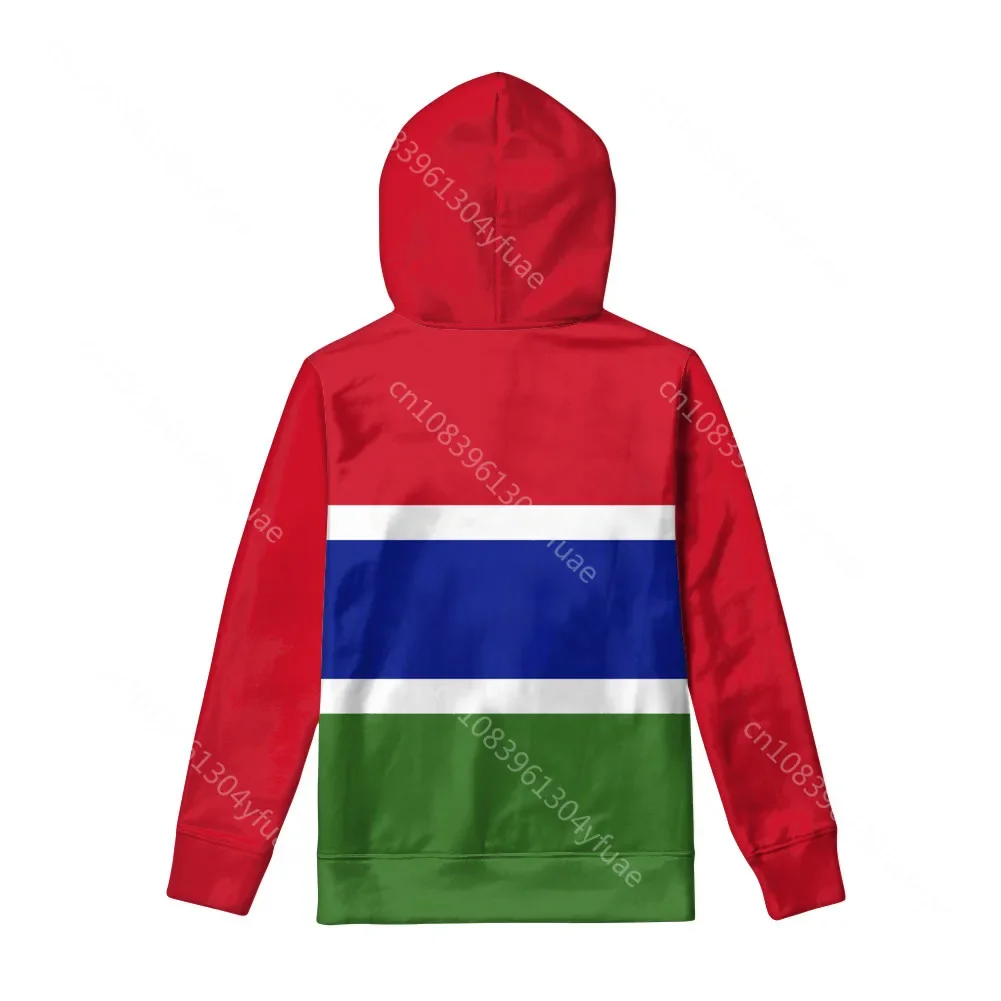 Gambia Zipper Hoodie Custom Name Number Arab Team Logo Gm Sweatshirt Gmb Country Travel French Nation Arabic Islam Flag Clothes