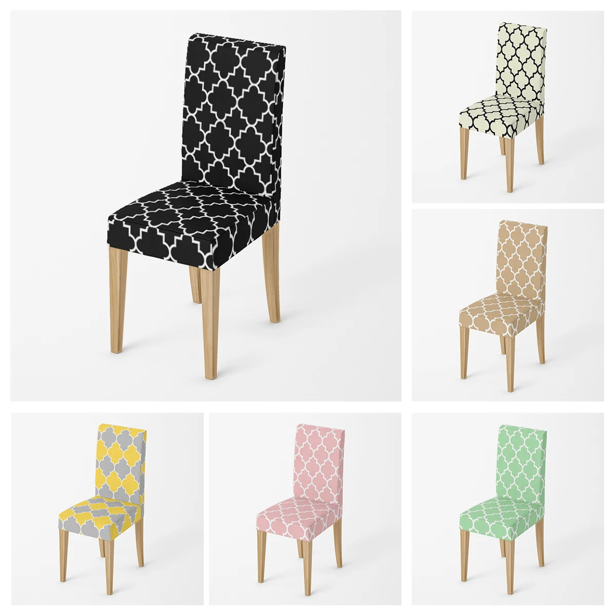 Stuhlbezug für Zuhause, Stühle für die Küche, Stühle, verstellbar, Esszimmer, elastischer Stoff,