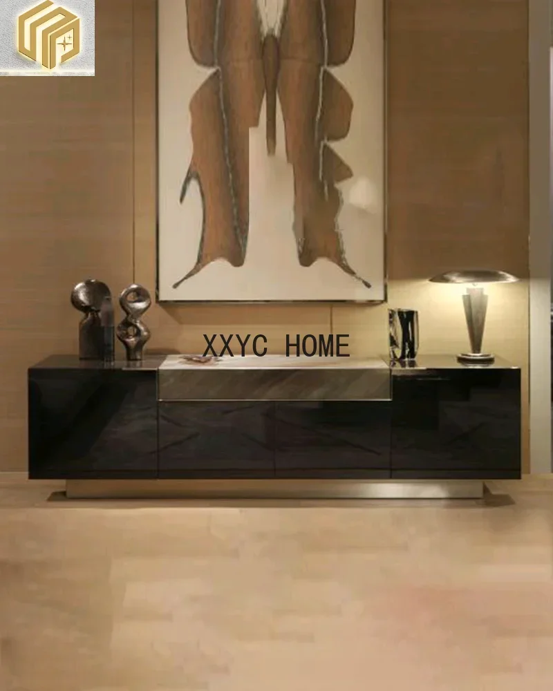 

Italian style household light luxury marble TV living room TV , villa bedroom storage cabinet