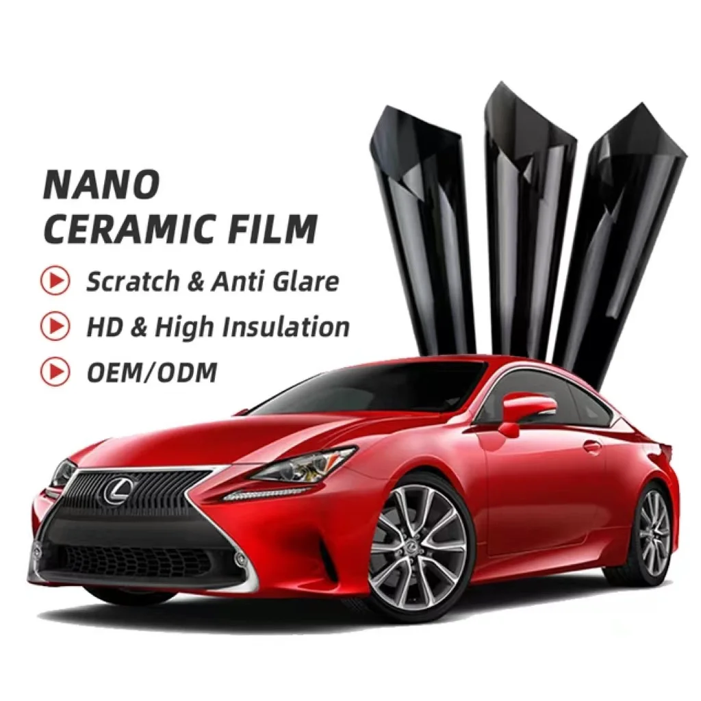 50cmX5m Nano Ceramic IR90% UV99% Anti-glare UV Protection High Heat Insulation Solar Car Auto Window Tint Film Windows Sticker