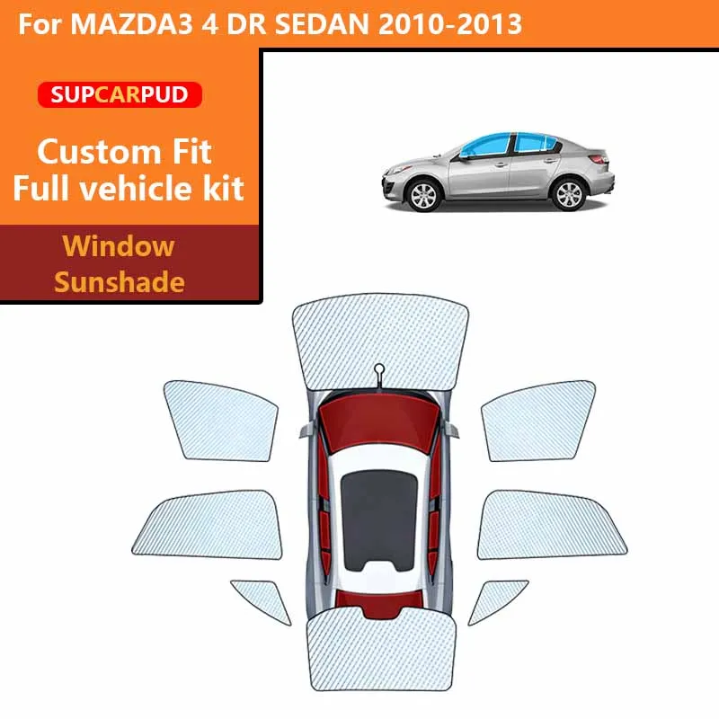 

Солнцезащитные шторки для автомобиля, защита от ультрафиолета, для MAZDA3 4 DR SEDAN 2010-2013, для передних, задних и боковых окон