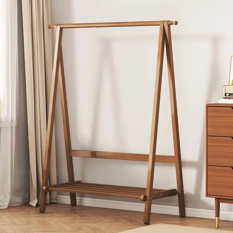 ##Floor-standing Bamboo Coat Rack Modern Design For Bedroom Home Use Indoor Dormitory Storage Drying Rack Direct Sales