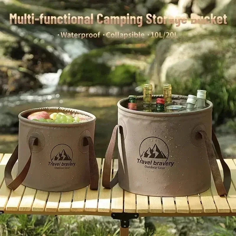 5/10/20L Collapsible Outdoor Bucket Portable Large Capacity Water Container for Camping Fishing Hiking