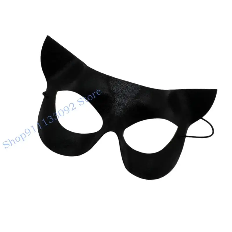 مجموعة قناع الوجه للقطط من H9ED، مجموعة سوط بياقة أجراس، إكسسوارات أزياء القطط السوداء للنساء #3