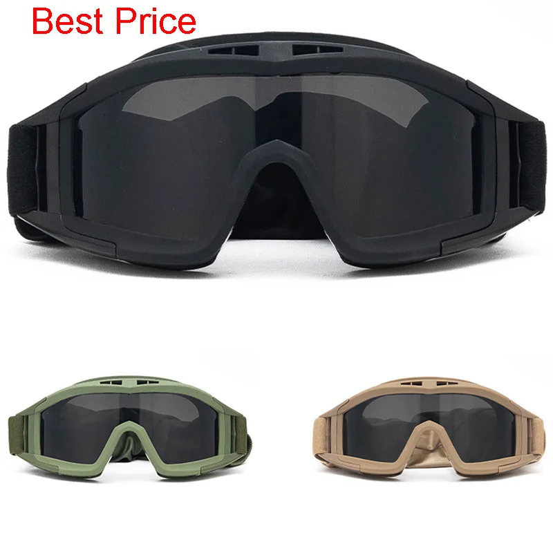 20Pcs M'ilitary Fan Tactical Glasses Cs Explosion-proof Anti Impact Special Combat Goggles Three Lens Suit Motorcycle Goggles