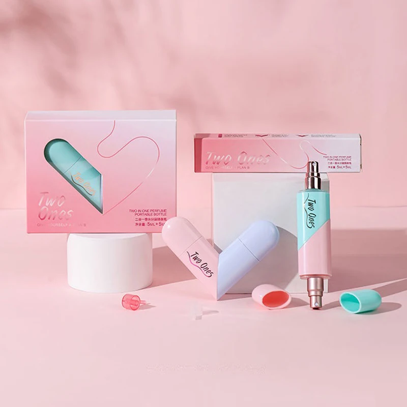 

5 мл распылительная насадка в форме сердца с двойной головкой, флакон для духов «два в одном», многоразовый распылитель