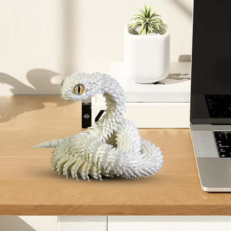 3D Printed Snake 18 Inch Articulated 3D Animal Toy 3D Printed Stuff Flexible Executive Desk Toys Snake Figurine for Children's