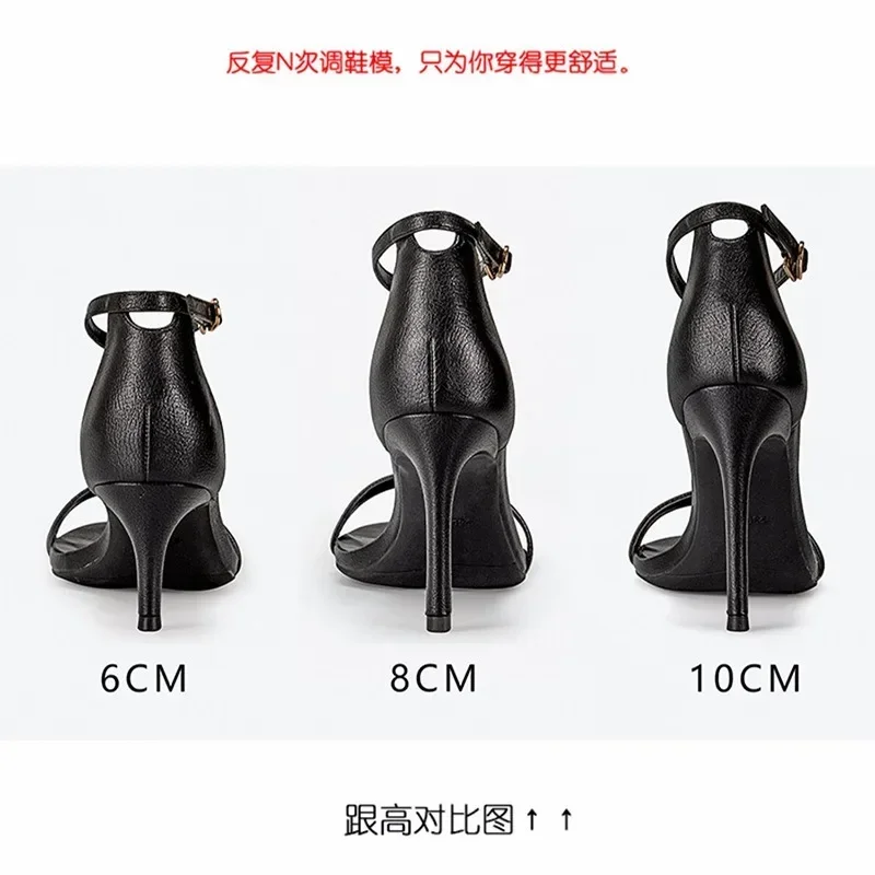 Women Sandals Silver High Heels Leather Peep Toe Pumps Woman Party Shoes Plus Size 33 42 2024 Spring Summer Fashion New