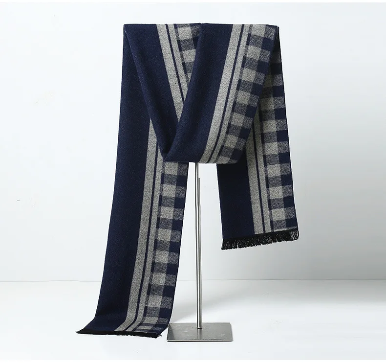Designer Marke Plaid Männer Schals Winter Warme Kaschmir Schal männer Pashmina Schal Business Lange Wraps Weihnachten Geschenk für Mann