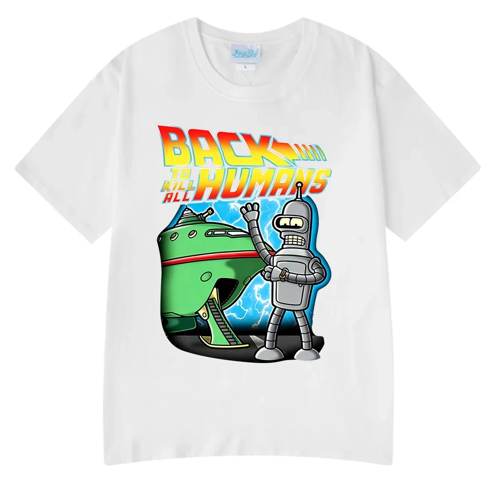Funny Back To Kill All Humans Graphic Print T Shirt Men Women Fashion Short Sleeve T-shirt Oversized Cotton T-shirts Streetwear