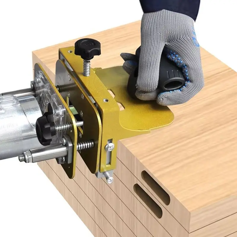 DIY Woodworking 2 in 1 Slotted Bracket Invisible Fastener Punch Positioner Linear Rail Tool for Furniture Making Connector
