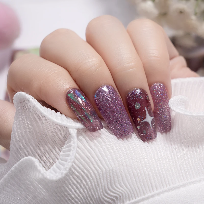 RS Nail 10ml Glitter Gel Nail Polish Semi Permanent Reflection Sequins Soak Off UV Gel Colorful DIY Nail Art Gel Varnishes - Image 4