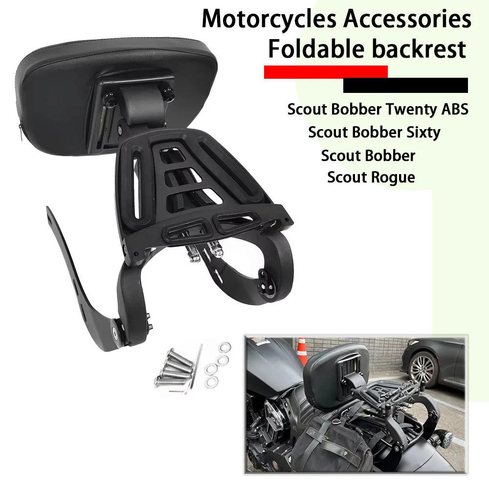 

Motorcycles Accessories For Indian Scout Bobber Twenty ABS Bobber Rogue Bobber Sixty 2018-2024 Passenger Backrest Rear Sissybar