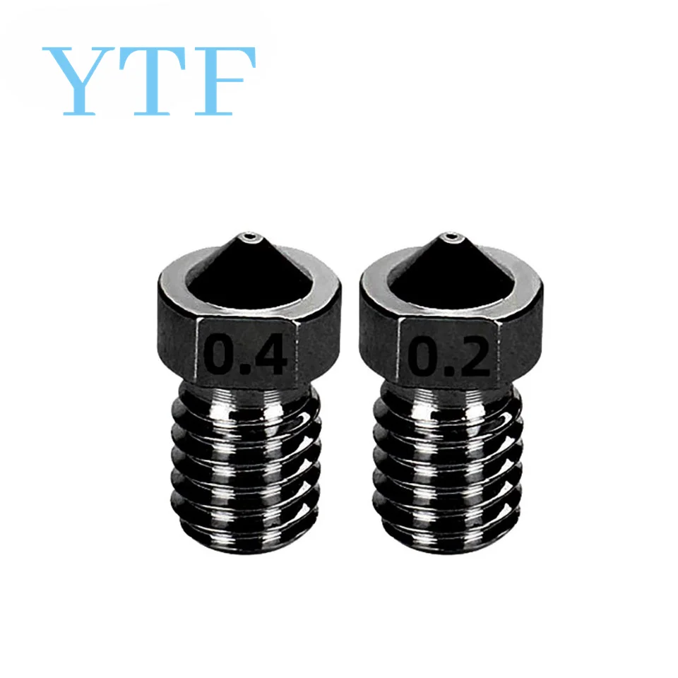 3D Printer Parts Hardened Steel Die Steel Nozzle 1.75mm 0.2/0.3/0.4/0.5mm For Printer Ender3 E3D Hot End Titan Extruder Prusa i3