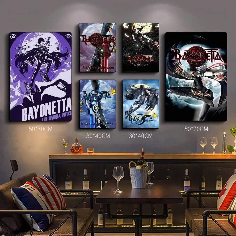 Pósteres clásicos Vintage de Bayonetta, arte de pared de calidad HD, carteles Retro para decoración de pared de habitación del hogar, 1 ud.