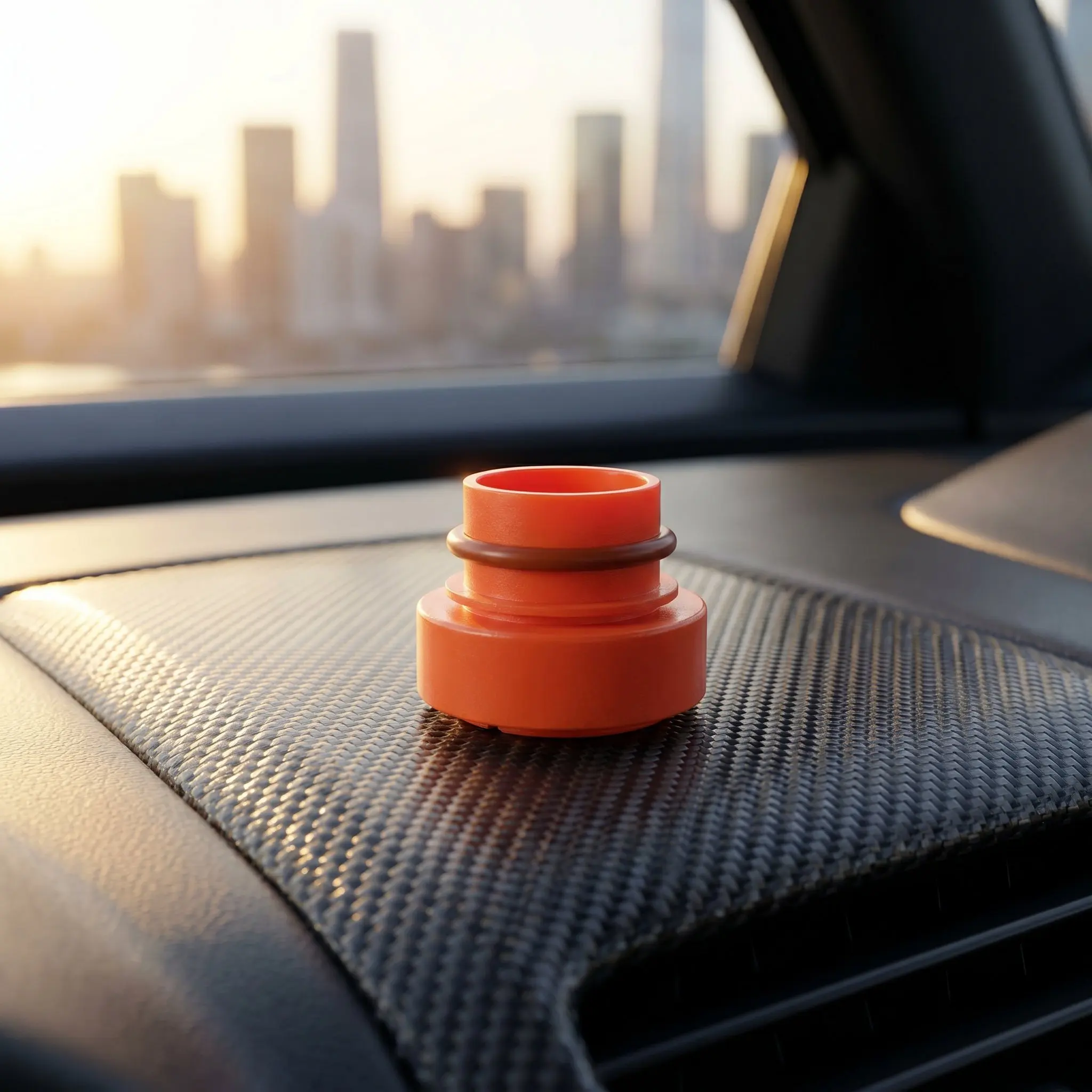 Car Lighter Accessory Orange Plastic Cigarette Lighter Cover Cap Dustproof Socket Protector with Built-in Aroma Freshener Car