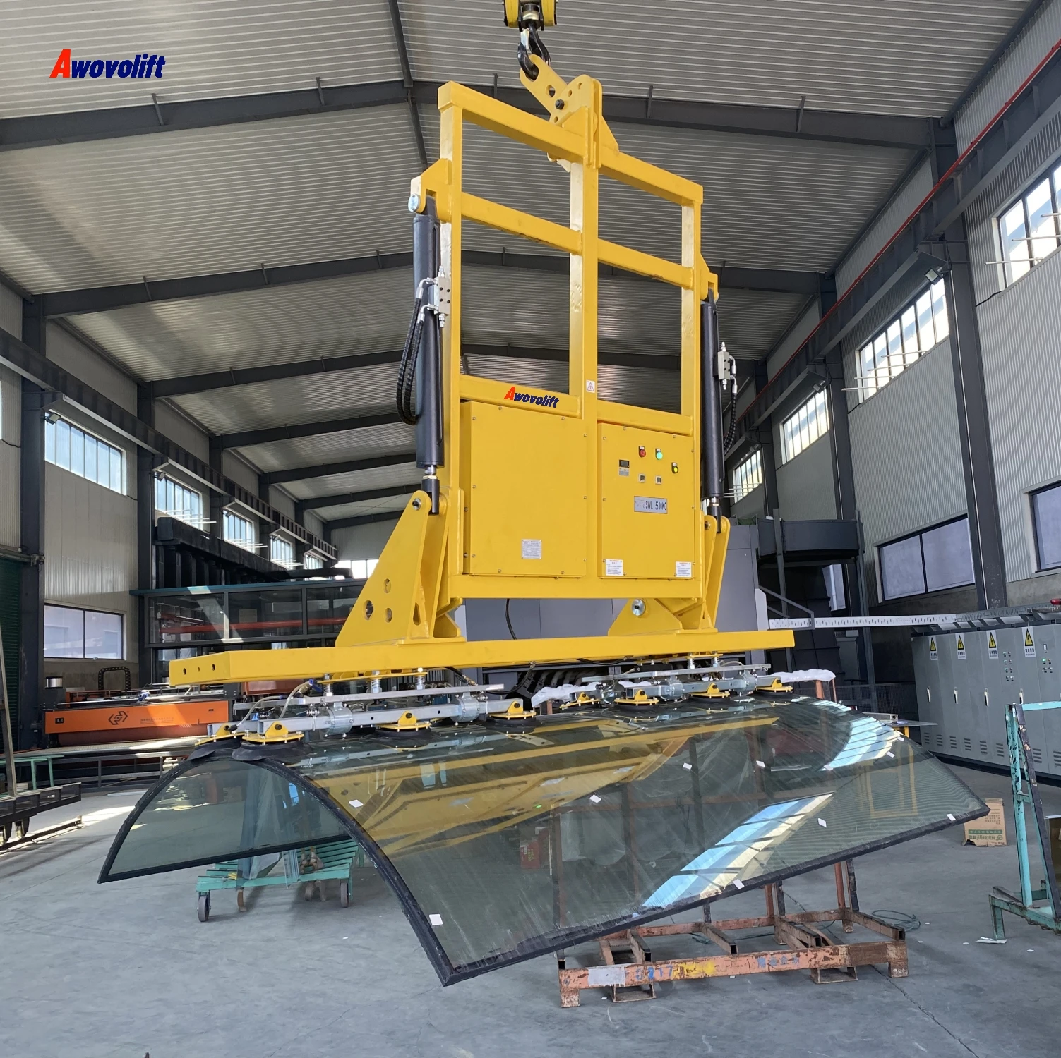 Awovolift Hydraulic Arc Curved Glass Lifter Vacuum Lifting for Glass Process with Different Shapes and Weight 2-5 Tons CE