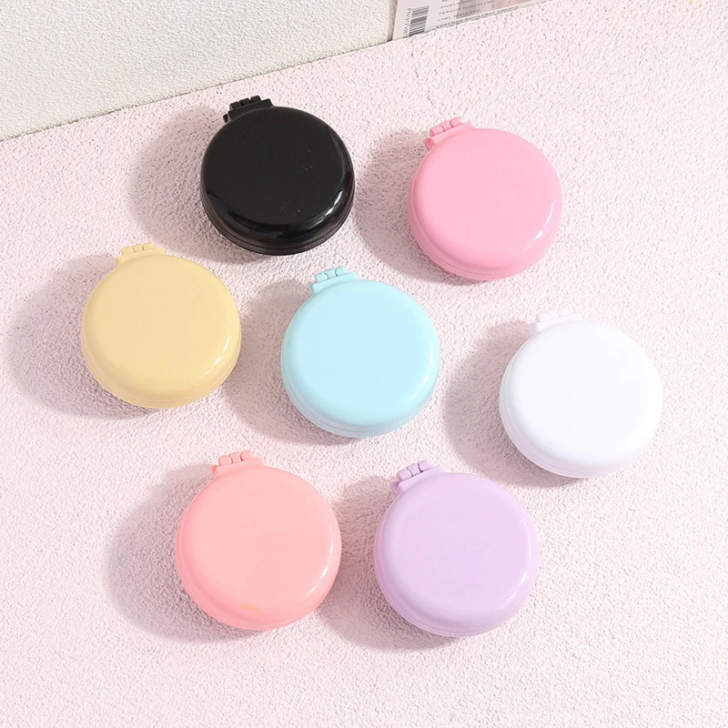 Mini Pente de Cabelo com Espelho para Mulheres e Meninas, Pente Dobrável, Massagem Portátil de Viagem, Escova de Cabelo, Macaron Airbag, Styling Tools, Presente