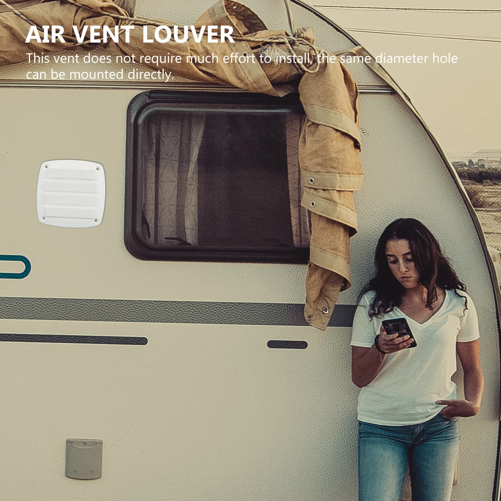 

Вентиляционная решетка для лодок и понтонов, квадратная, с жалюзи, для наружной стены автодома, для притока свежего воздуха