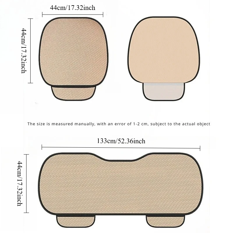 Car Seat Cushion Non-slip and Wear-resistant Solid Color Ice Silk Car Seat Cover, Universal Fit Most Cars Breathable Ice Silk