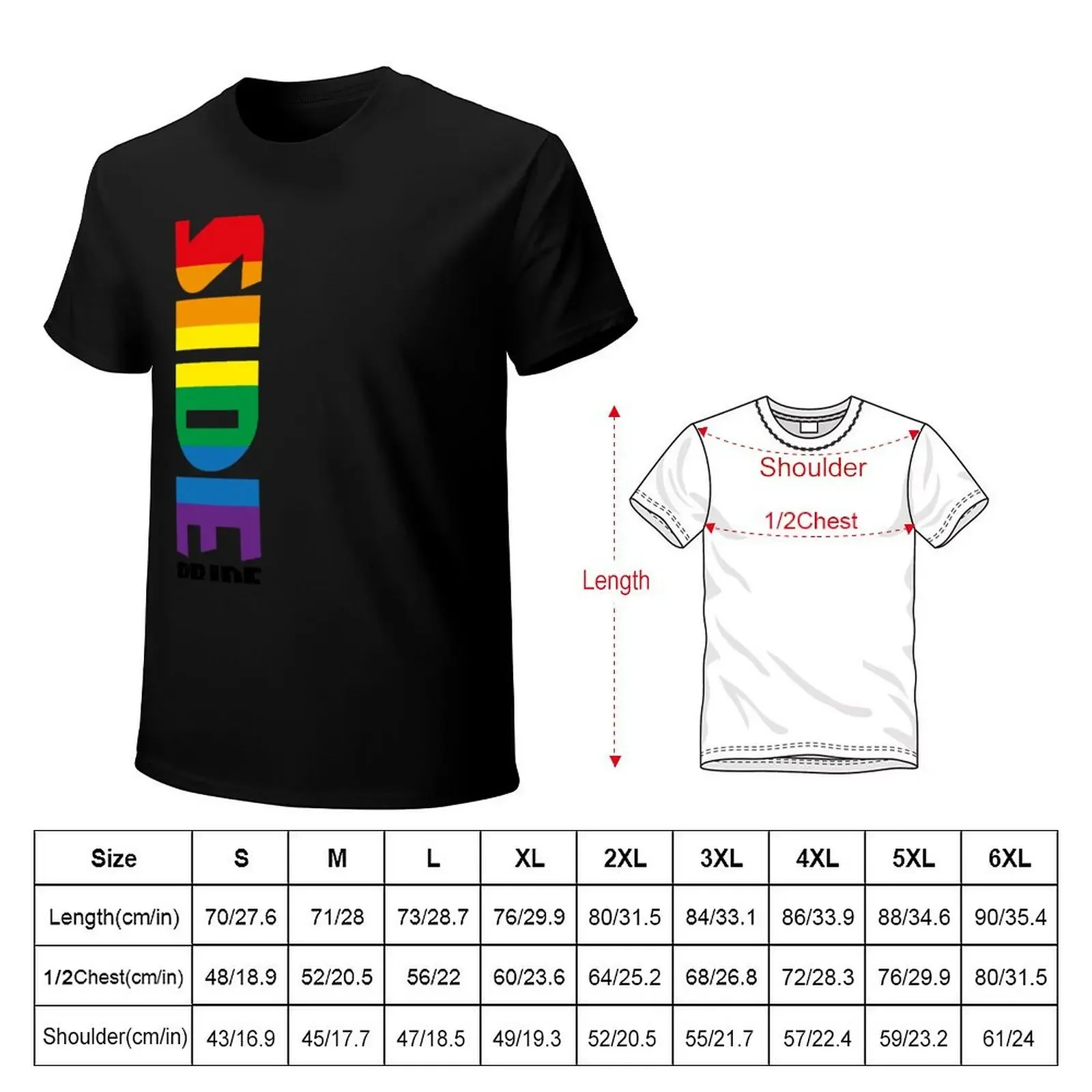 Side Pride T-Shirt graphic tee shirt graphic t shirt vintage korean fashion T-shirts oversize T-shirts for men cotton