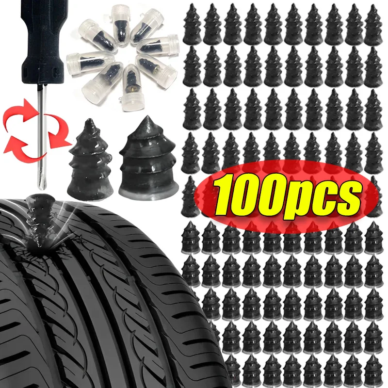 Tire Puncture Repair Nails for Car Motorcycle Scooter Bike Vacuum Tyre Repairing Rubber Metal Nail Set Car Tire Accessories