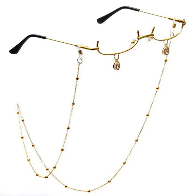 Halbrahmen-Brillengestell mit zierlicher Brillenkette, modisch, trendig, ohne Linse, modisches Brillenzubehör für Damen