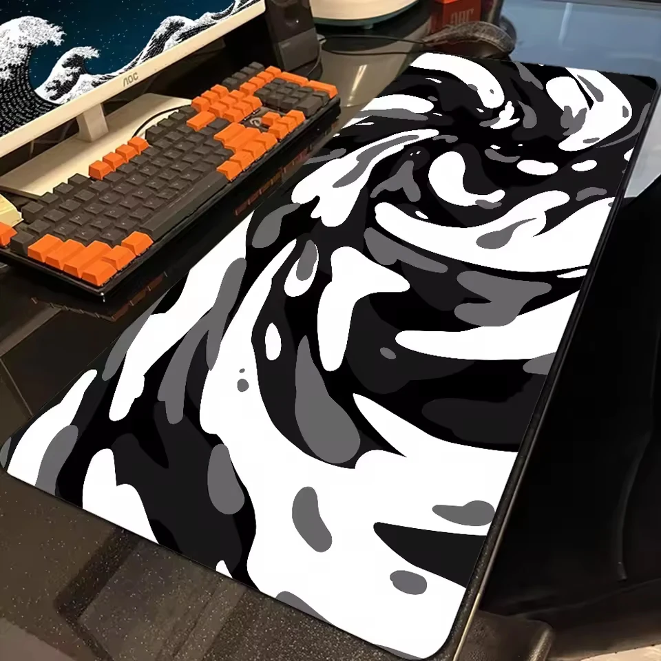 Large XXL Leather Art Swirl Mousepad Keyboard Gamers Decoracion Desktop Mat Strata Liquid Pad Computer Laptop Anime Keyboard Mat