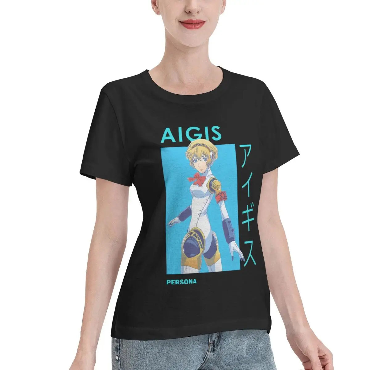 Bargain Price Aigis SEES Ai-chan Aegis Persona Women's T-shirt Soft Girl Home Casual Tee
